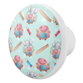 新学期象模様 セラミックノブ