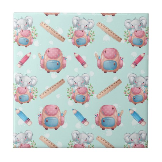 新学期象模様 タイル (正面)