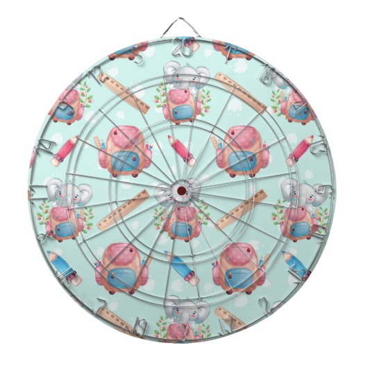 新学期象模様 ダーツボード (正面)