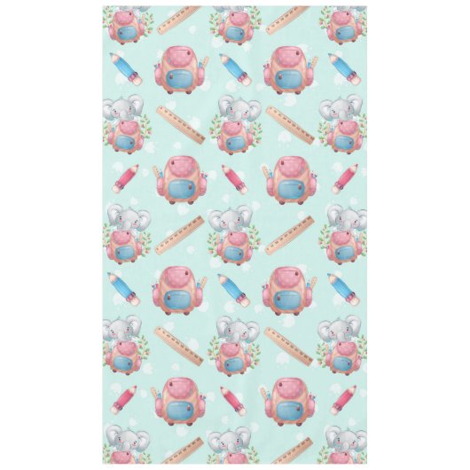 新学期象模様 テーブルクロス (正面)