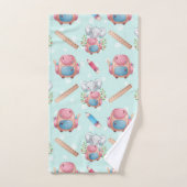 新学期象模様 バスタオルセット (ハンドタオル)