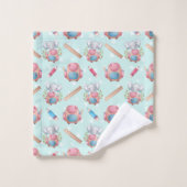 新学期象模様 バスタオルセット (ウォッシュタオル)