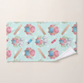 新学期象模様 バスタオルセット (ハンドタオル)