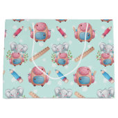 新学期象模様 ラージペーパーバッグ (正面)