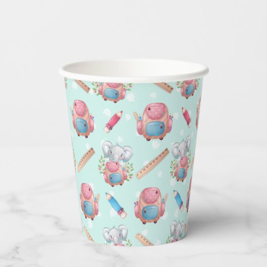 新学期象模様 紙コップ (裏面)