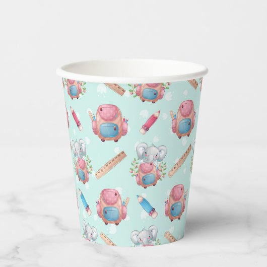 新学期象模様 紙コップ (正面)