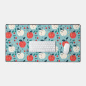 新学期赤と白リンゴ模様 デスクマット (キーボード&マウス)