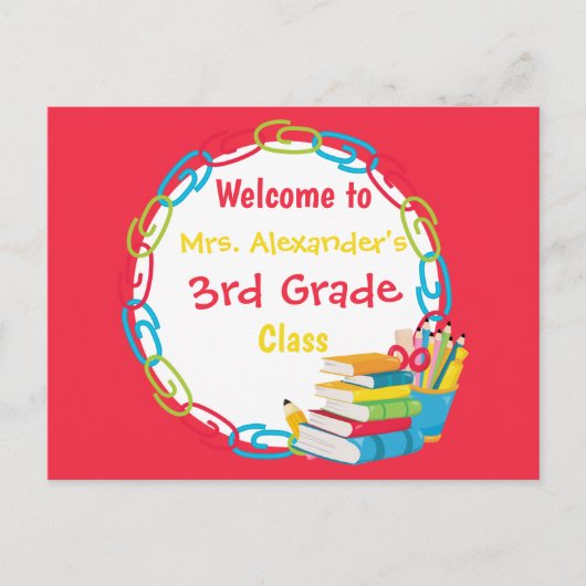 新学期赤 ポストカード (正面)