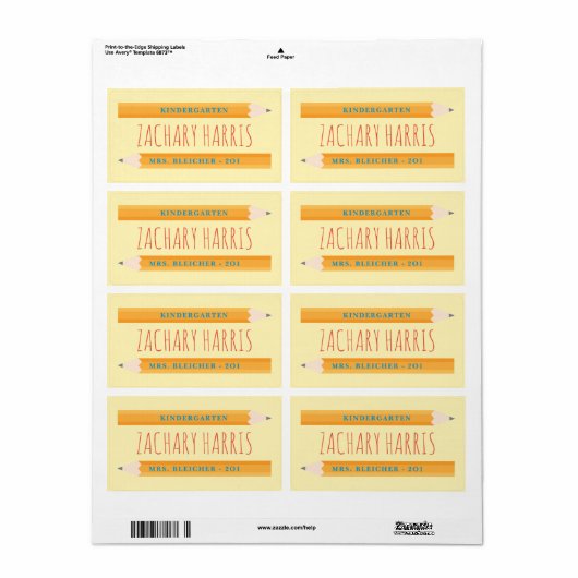 新学期鉛筆ラベル ラベル (フルシート)