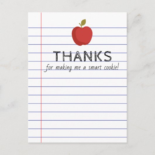 新学期頭が切れる用クッキーカード先生 ポストカード (正面)
