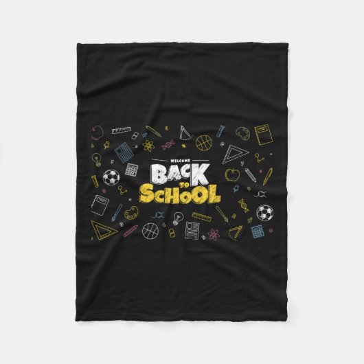 新学期顔マスクおもしろい先生及び学生 フリースブランケット (正面)