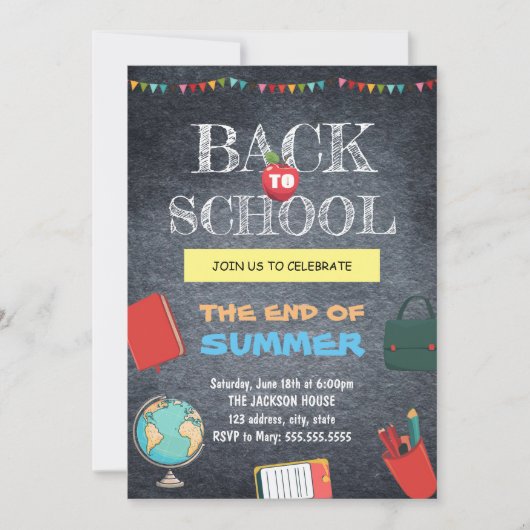 新学期黒板 招待状 (正面)