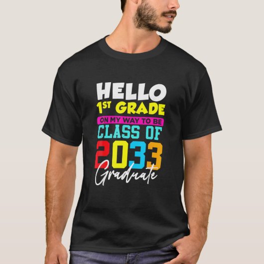 新学期1年生1日目こんにちは1日目 Tシャツ (正面)