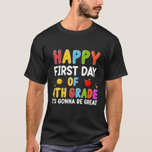 新学期1年生4年生の初日 Tシャツ (正面)