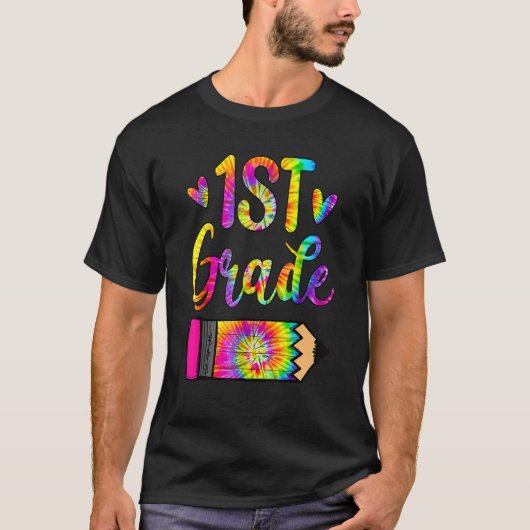 新学期1級先生鉛筆絞り染め1 Tシャツ (正面)