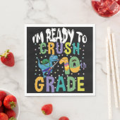 新学期10年生のディノをつぶす準備ができている スタンダードランチョンナプキン (インサイチュ)