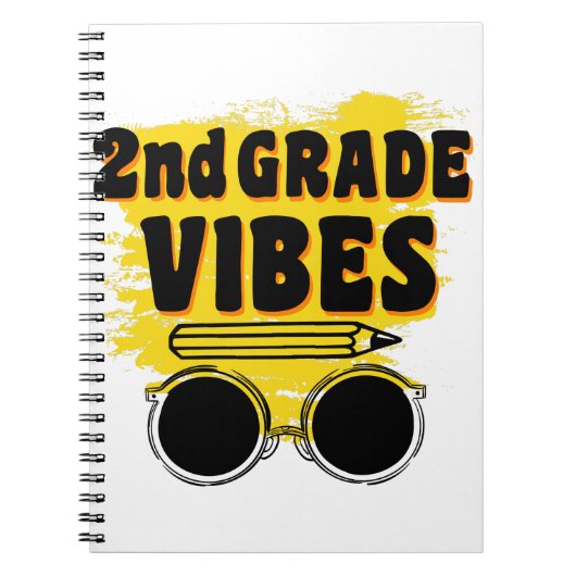 新学期2年生の雰囲気Tシャツ 初日 子供用 ノートブック (正面)