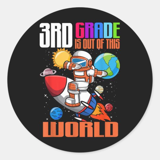 新学期3年生この世界の宇宙 ラウンドシール (正面)