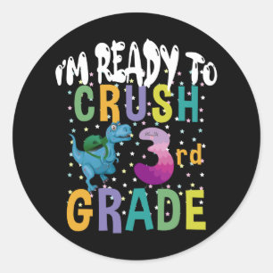 新学期3年生のディーノをつぶす準備ができている ラウンドシール