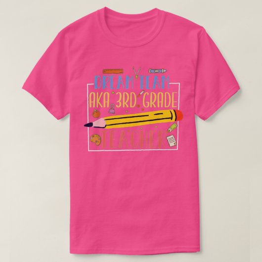 新学期3年生先生ドリームチーム赤 Tシャツ (デザイン正面)