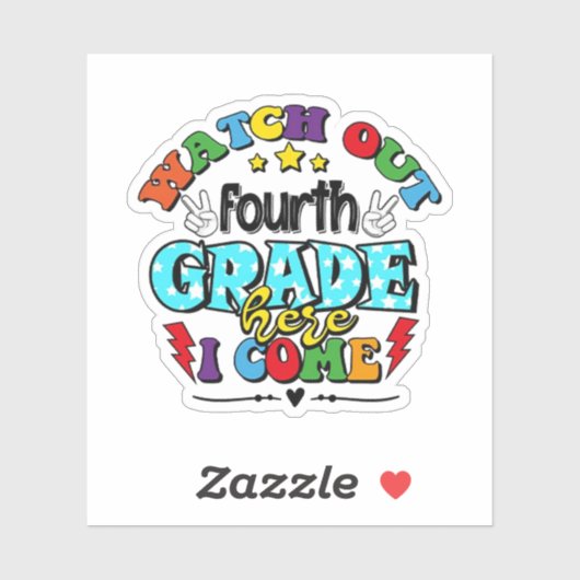 新学期4年生ここに来 シール (シート)