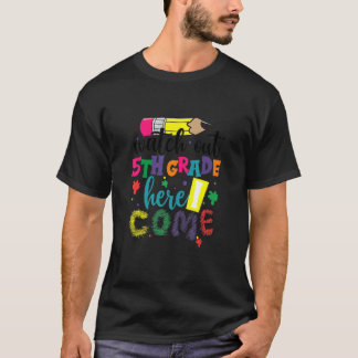 新学期5年生ここで来I Tシャツ