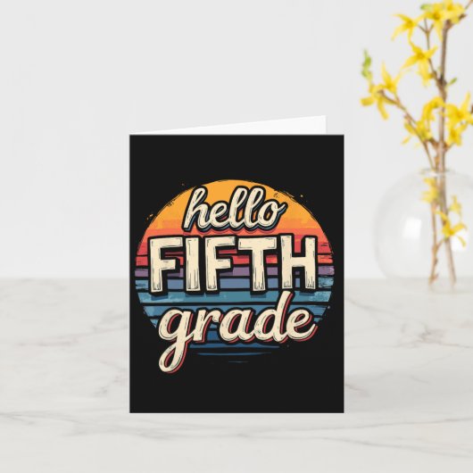 新学期5年生の服装 カード (黄色い花)