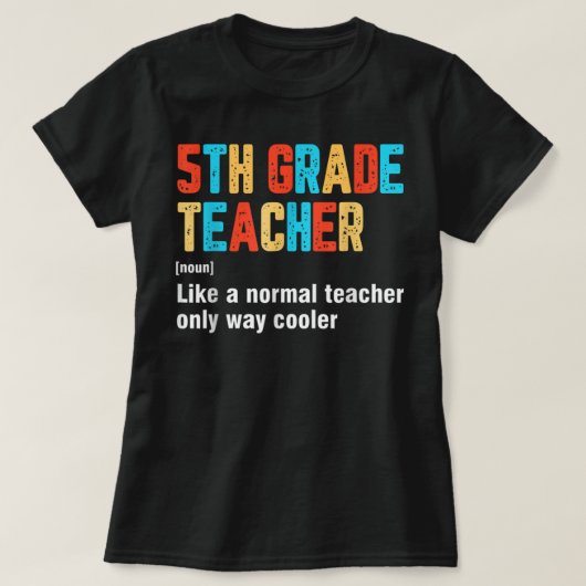 新学期5年生先生チームおもしろい定義 Tシャツ (デザイン正面)