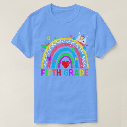新学期5年生5年生レインボーユニコ Tシャツ (デザイン正面)