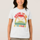 新学期5年生 – Rainbow 子供へ Gaming トライブレンドＴシャツ (正面)