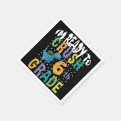 新学期6年生のディノをつぶす準備ができている スタンダードカクテルナプキン (角)