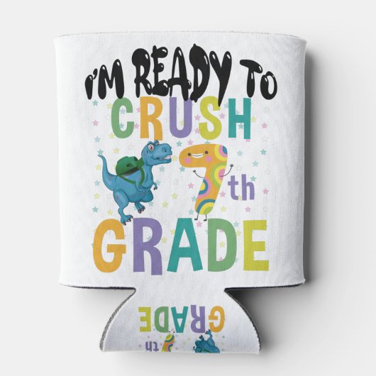 新学期7年生のディノをつぶす準備ができている 缶クーラー (裏面)