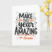 新学期7年生の今年の素晴らしい作り カード (黄色い花)