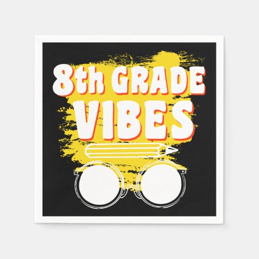 新学期8年生バイベスシャツ初日キッド スタンダードカクテルナプキン (正面)