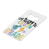 新学期9年生のディノをつぶす準備ができている クレジットカード栓抜き (正面アングル)