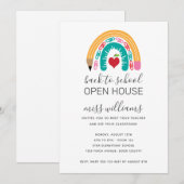 新学期 オープン ハウス 虹 招待状 (正面/裏面)