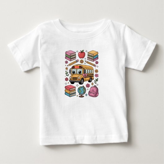 新学期 コケット先生 幼稚園 プリK  ベビーTシャツ (正面)