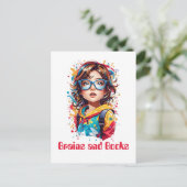 新学期。スクールガールウォーター色 ポストカード (スタンド正面)