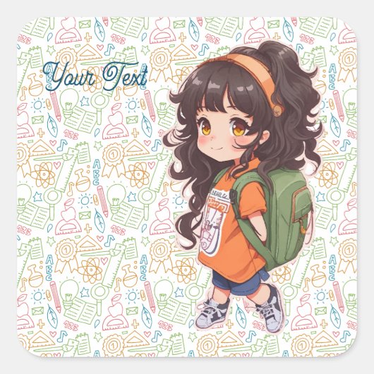 新学期。スクールガール スクエアシール (正面)