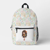 新学期。スクールガール プリントバックパック (正面)