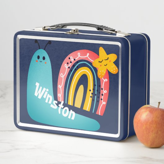 新学期 | ハッピーレインボーサニーカタツムリ メタルランチボックス (インサイチュ)