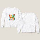新学期 バックトゥスクール カラフル 鉛筆と林檎 グラフィック (デザイン 正面＆背面)
