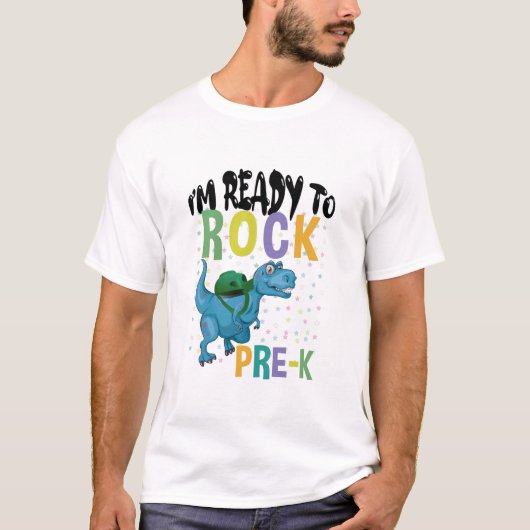 新学期 プレK恐竜デザインTシャツ Tシャツ (正面)