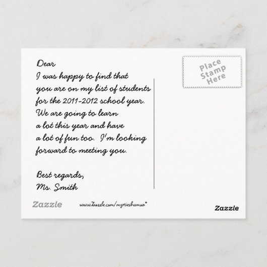 新学期 ポストカード (裏面)