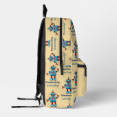 新学期 – ロボット（名前を追加） プリントバックパック (左)