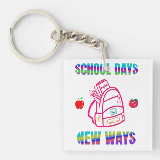 新学期、学校日新しい方法 キーホルダー (正面)