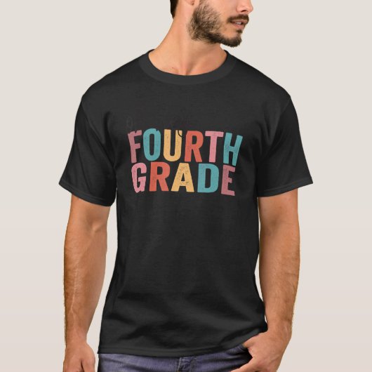 新学期+学生+先生+やっほー+4年生 Tシャツ (正面)