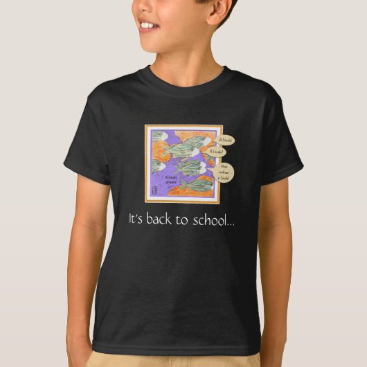 新学期...少年のジャージーTシャツ Tシャツ (正面)