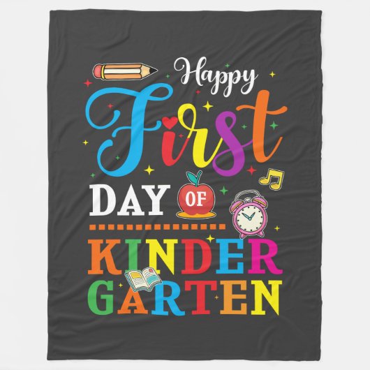 新学期、幼稚園 フリースブランケット (正面)