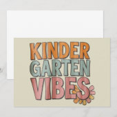 新学期 幼稚園 プレスクール 小学校1年生 招待状 (正面/裏面)